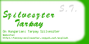 szilveszter tarpay business card